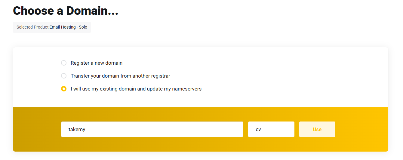 Podłącz istniejącą domenę do Email Hosting - Solo